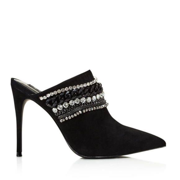 Aqua Womens AQ-Dare Embellished Rhinestone Mules - Picture 2 of 13